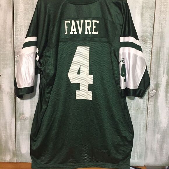 Reebok New York Jets Jersey Mens 2XL Home Green Brett Favre #4 Jersey - Picture 5 of 7